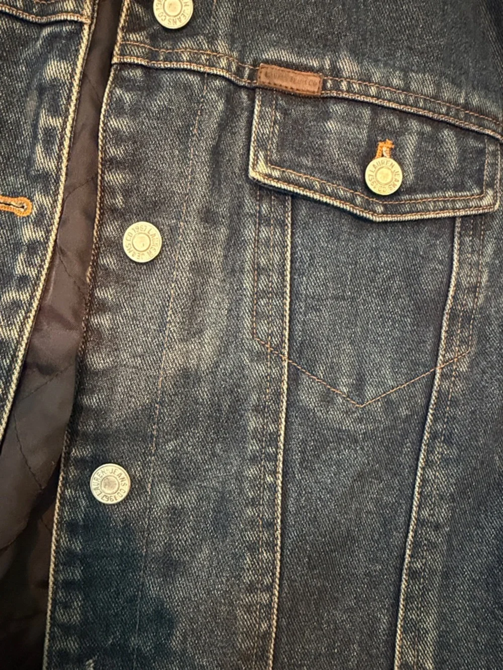 LAUREN JEANS CO. Ralph Lauren Blue Denim Padded Jacket Size Medium - Picture 6 of 13